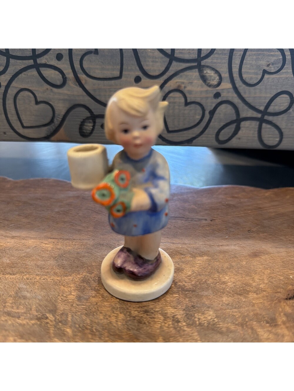 Vintage Hummel Goebel Figurine Advent "GIRL WITH NOSEGAY CANDLESTICK" 115 3.5"